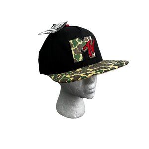 MTV Camo Camouflage Snapback Hat NWT Viacom 2021 Embroidered Black